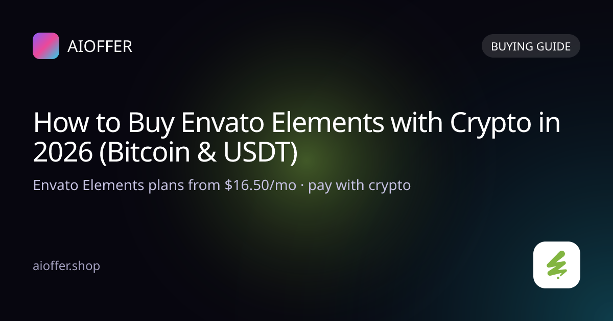 Come acquistare Envato Elements con le criptovalute nel 2026 (Bitcoin e USDT)