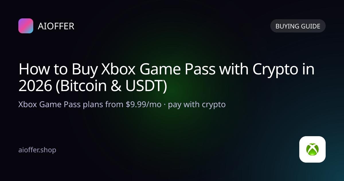 How to Buy Xbox Game Pass with Crypto in 2026 (Bitcoin & USDT)